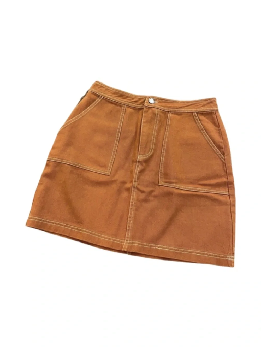 Burnt Orange Y2K Mod Mini Skirt Francesca’s Sofi Angel Pockets Fall Size Medium